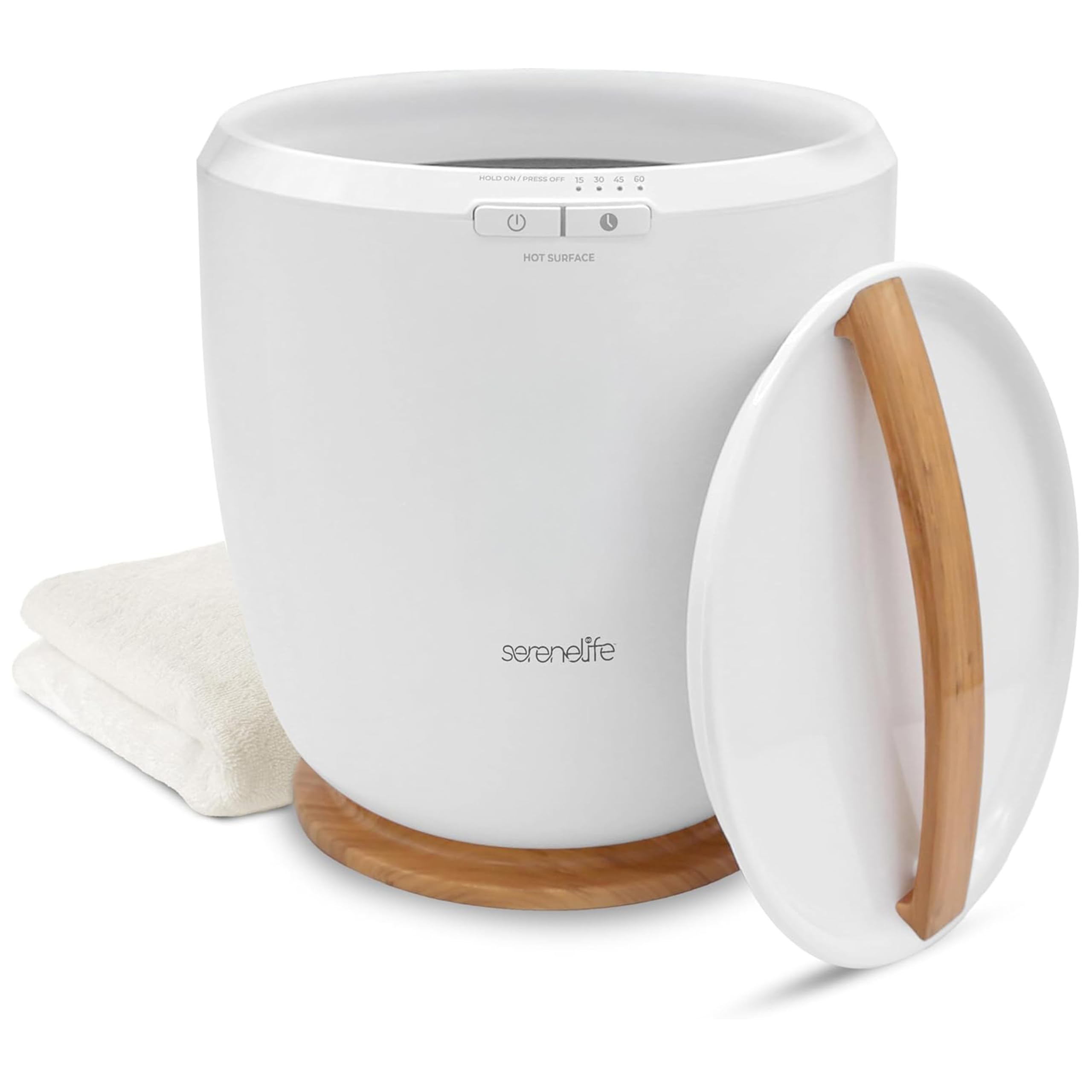 JETRANSPORT - Counter Towel Warmer Bucket - With Customized Fragrance For Spa And Bathroom Luxury Heater Auto Shut Off - Natural