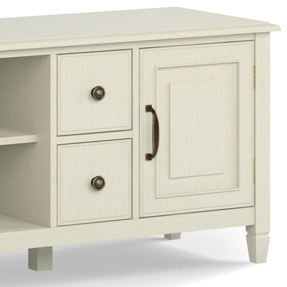 Alt View 8. Simpli Home - Connaught 72W Low TV Stand with Drawers, Doors and Shelves - Antique White.