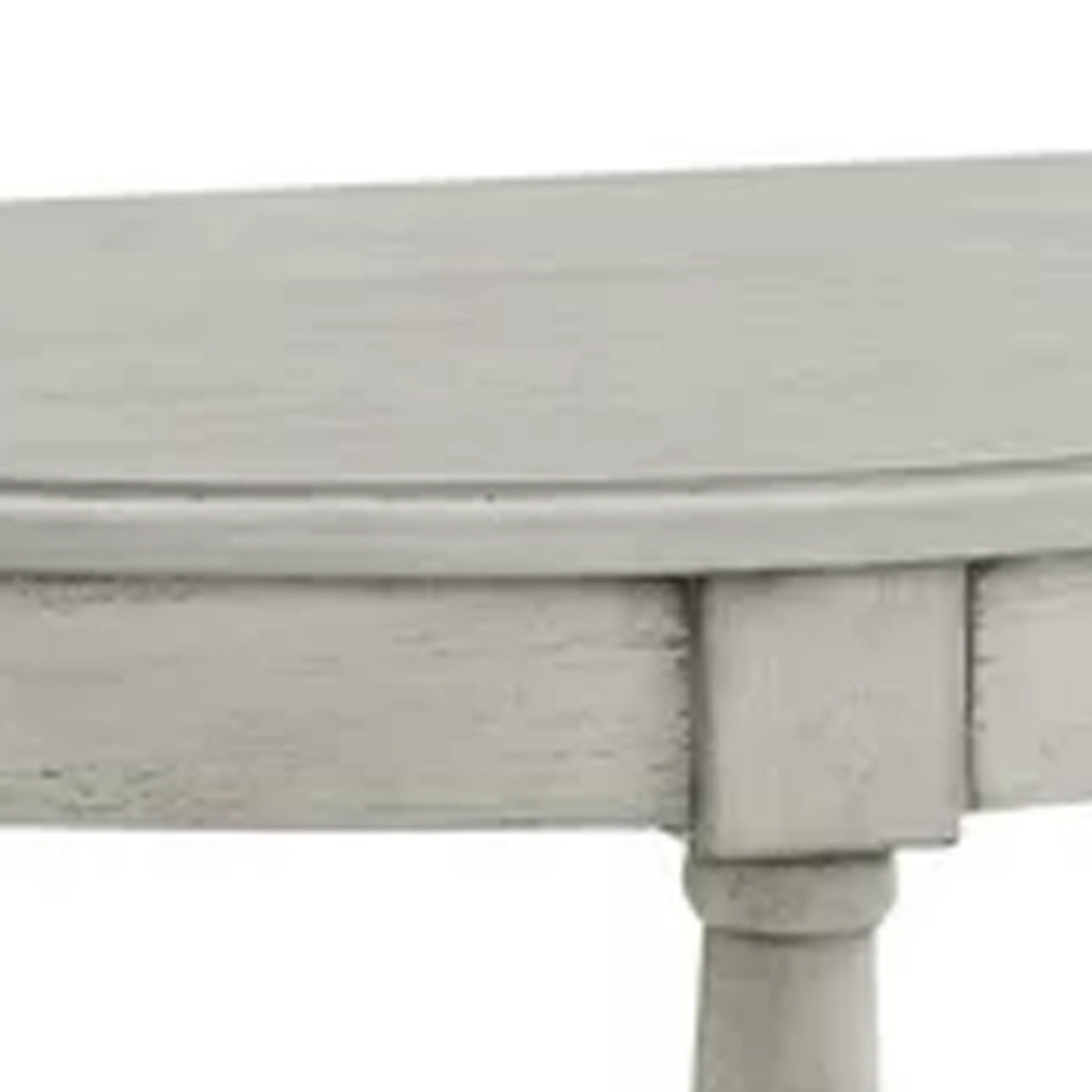 Alt View 2. Manhattan Lane - Kiana 28 Inch Side End Table, Bottom Shelf, Semicircle, Antique Gray Wood - Gray.