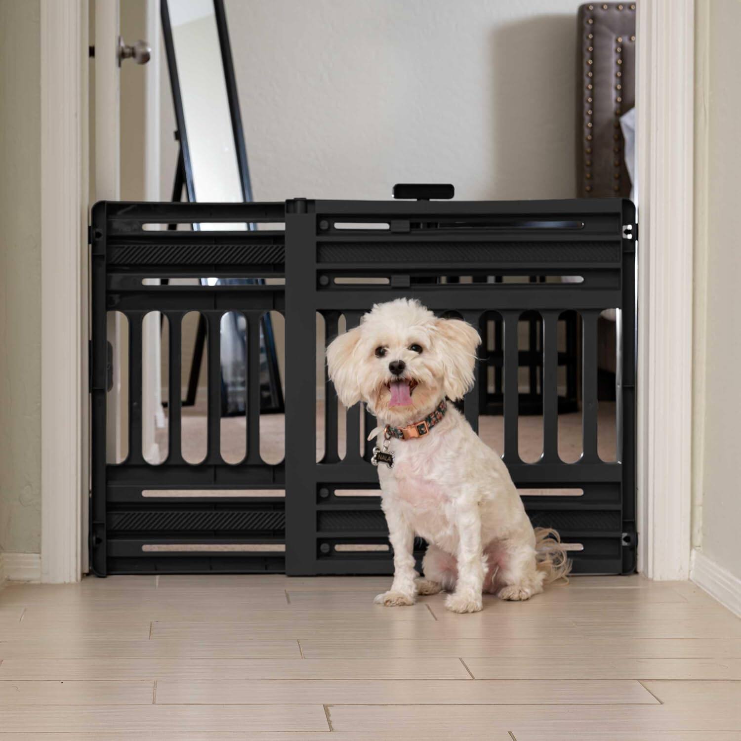 Alt View 8. IRIS USA - IRIS USA 24"-39" Portable Plastic Expandable Pet Gate, Adjustable Pet Barrier, 25" Tall.