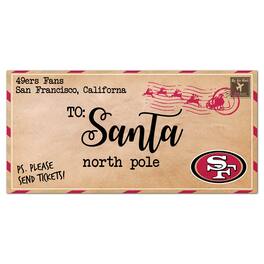 Fan Creations - San Francisco 49ers 6'' x 12'' Letter to Santa Sign - Multicolor