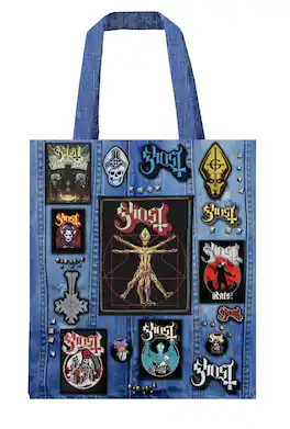 PopMarket - Ghost - Rocksax - Ghost - Battle Bag - 16 X 16 Soft Polyester Bag with Web Handles - Multicolor