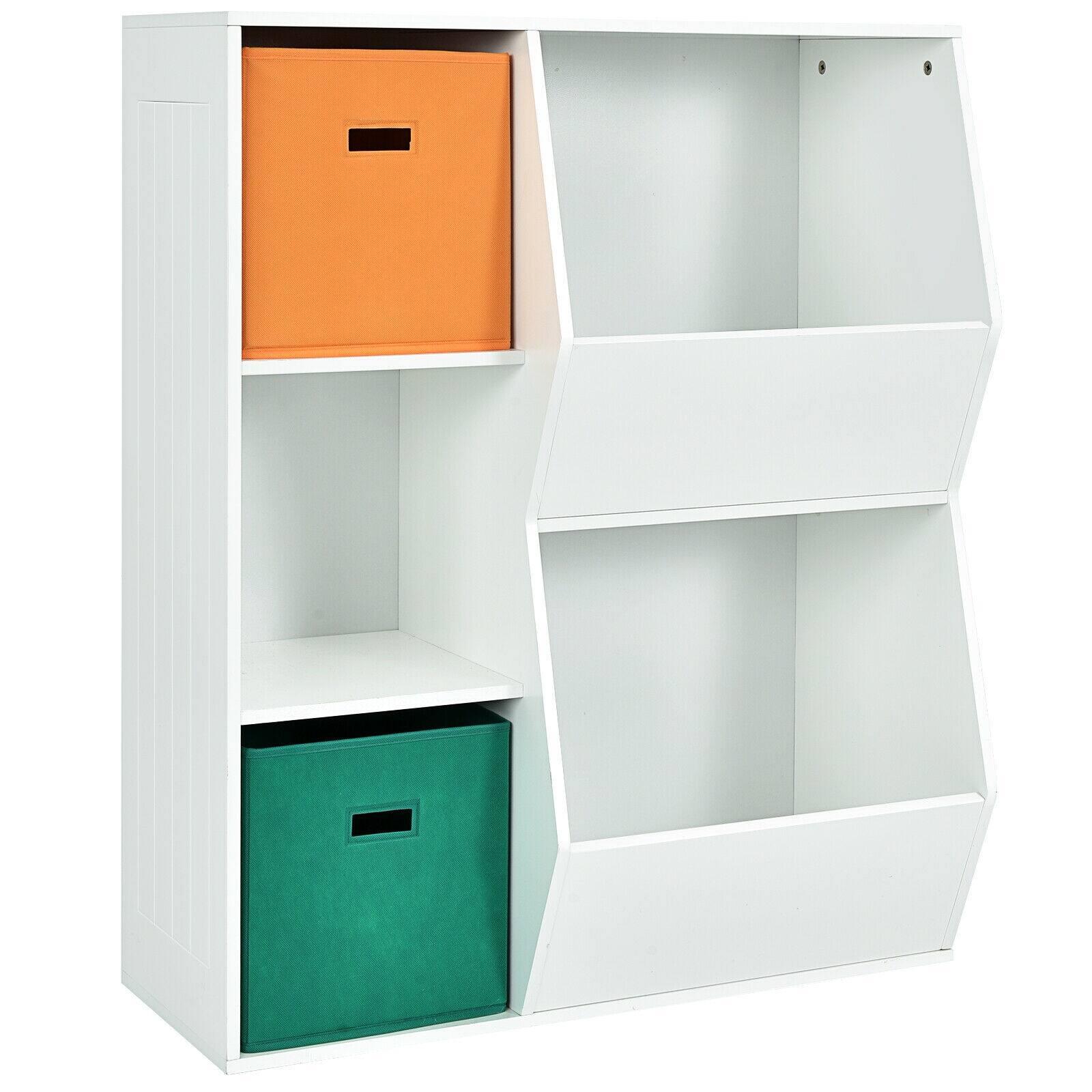Front. Sugift - Kids Toy Storage Cabinet Shelf Organizer - White.