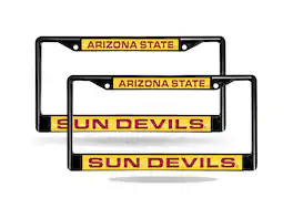 Rico Industries - Arizona State Sun Devils Black Metal (Set of 2) Laser Cut License Plate Frames - Multi