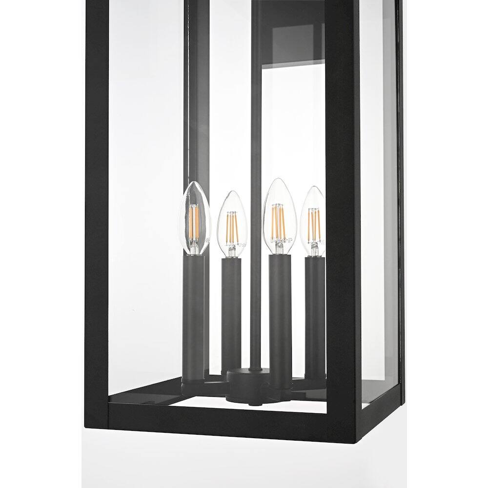 Alt View 1. Elegant Lighting - Venango 12 Inch Outdoor Wall Sconce In Black - Black.