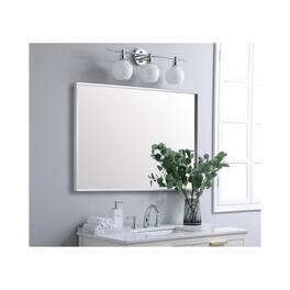 Elegant Decor - Aluminum Frame Square Mirror 30x36 In - Silver
