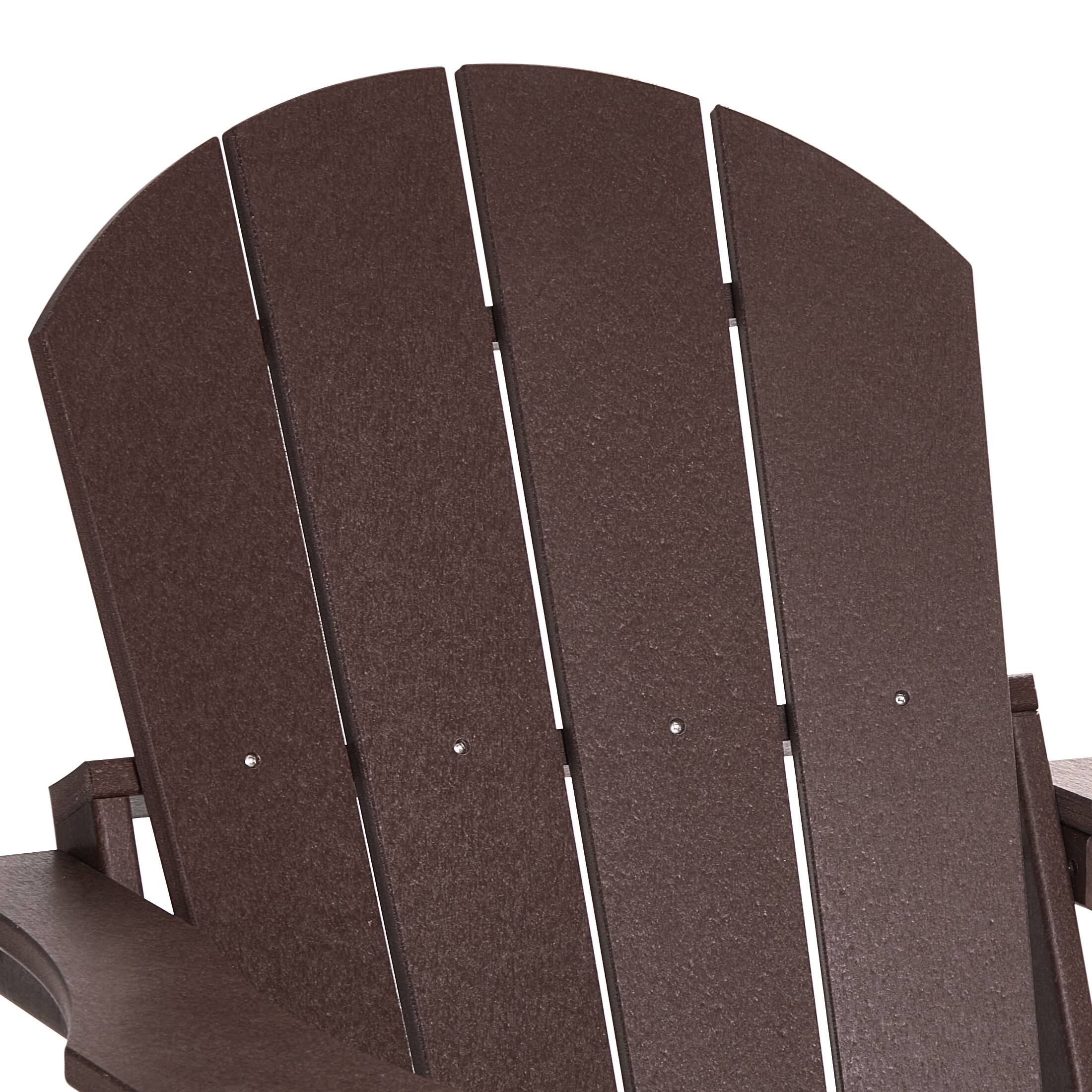 Alt View 7. WestinTrends - WestinTrends Malibu Outdoor HDPE Folding Poly Adirondack Chairs (Set of 4) - Dark Brown.
