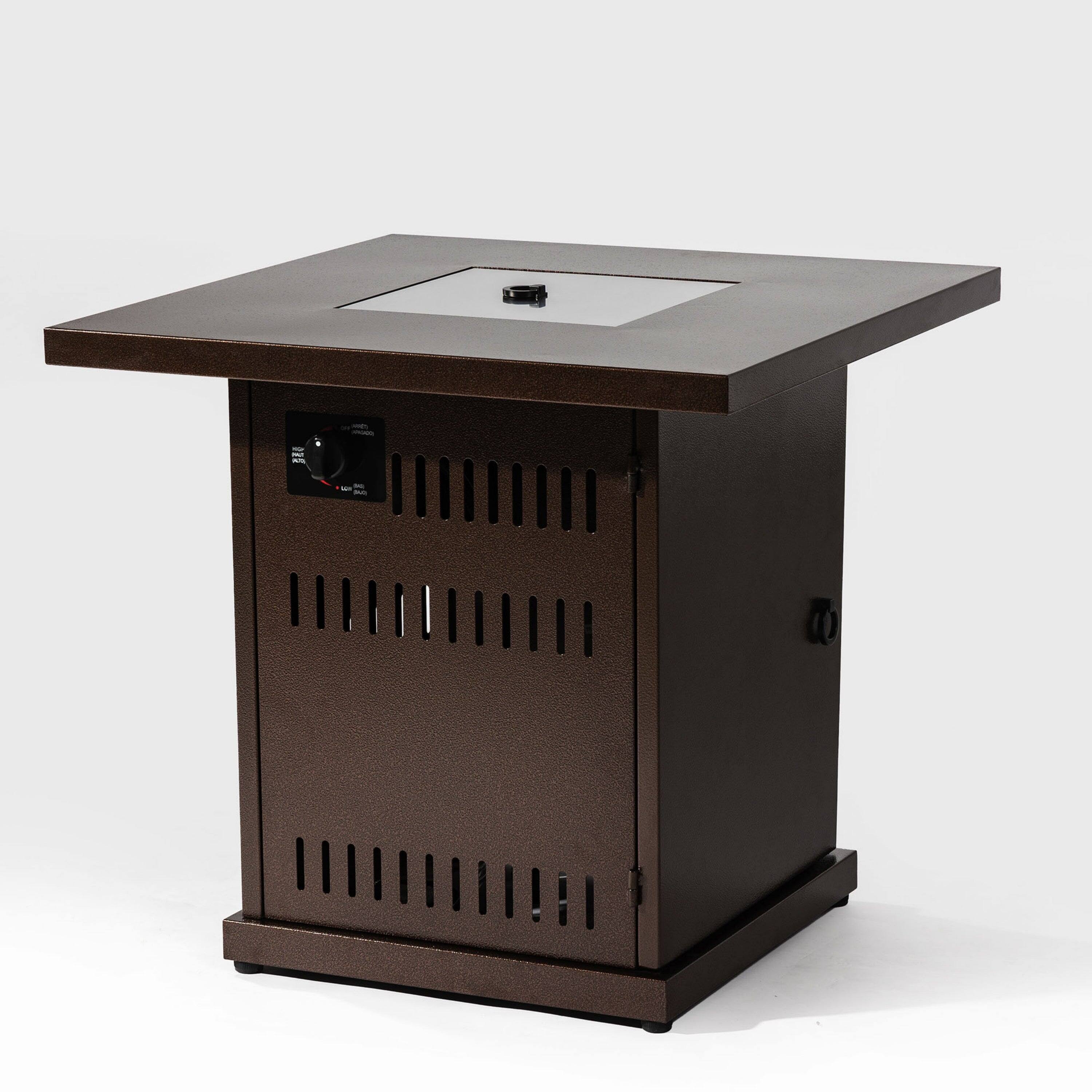 "Boyel Living - 28"" Propane Gas Fire Pit Table, 50000 BTU Square Steel Fire Pit for Outside Patio Deck Garden Courtyard - Brown" price history on PriceWatchPro