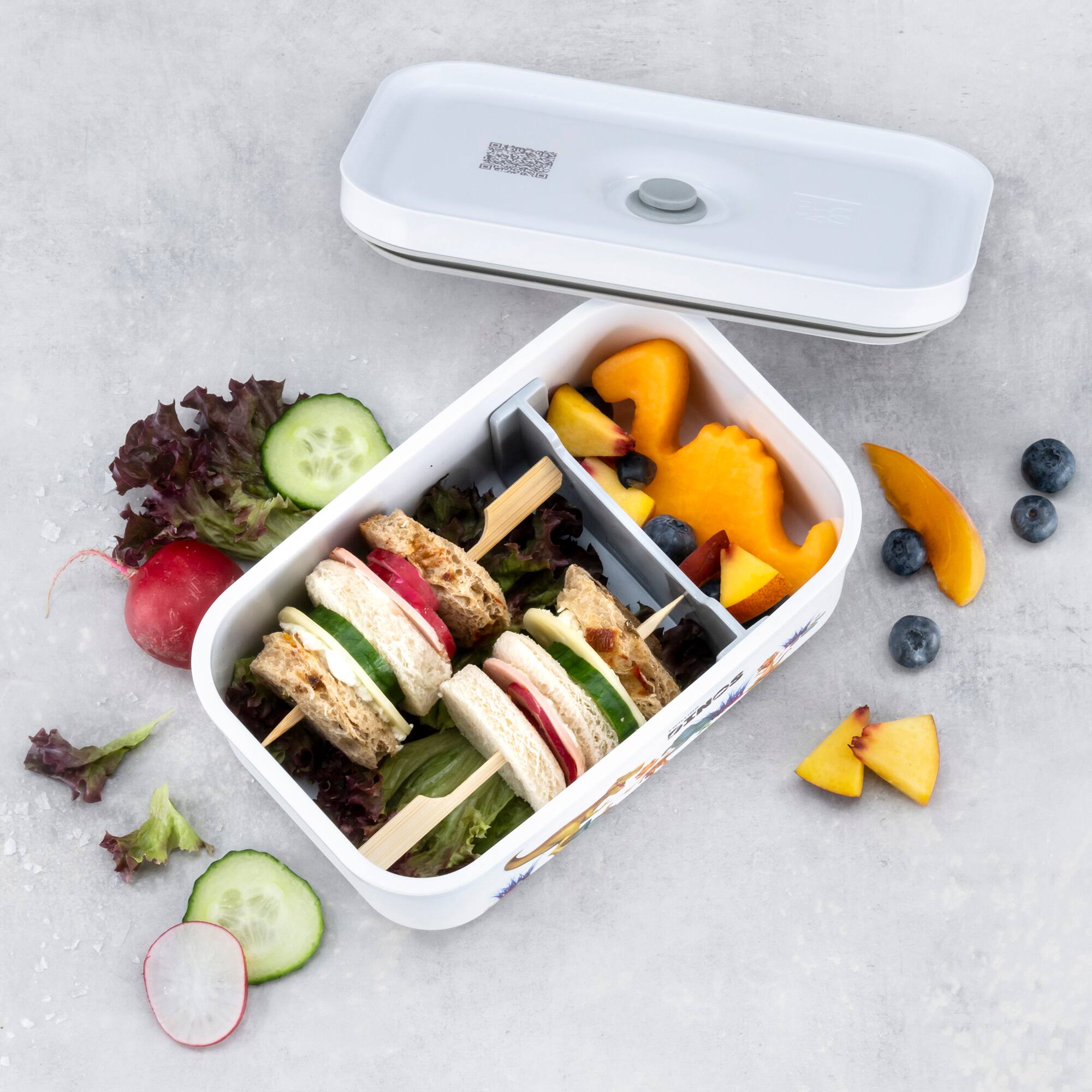 Alt View 2. ZWILLING - ZWILLING Fresh & Save DINOS Plastic Lunch Box, Airtight Food Storage Container, Meal Prep Container, BPA-Free - Medium - White.