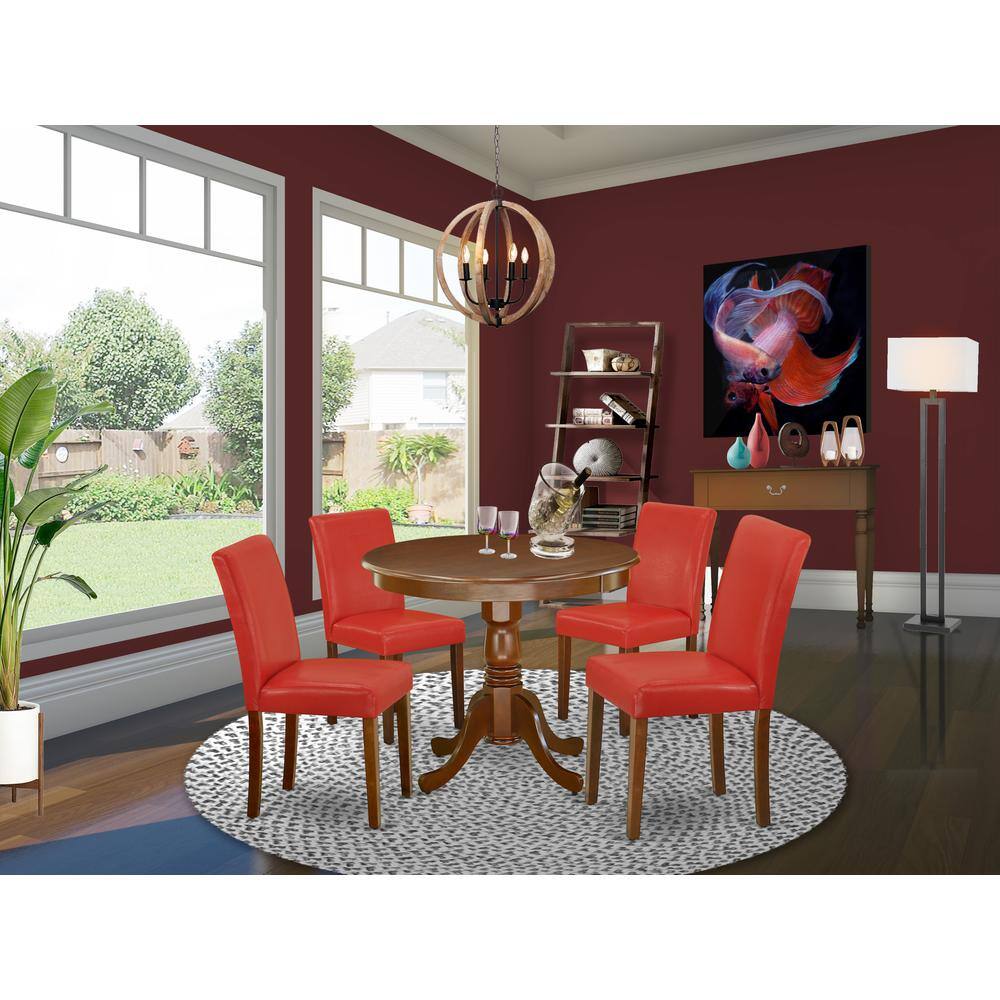 Back. East West Furniture - Dining Room Set Mahogany - Brown.