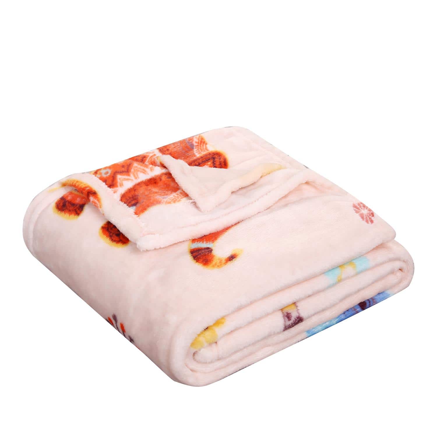 Noble House - Plazatex Holiday Boho Elephant Design Micro Plush Throw Blanket - 50x60" Multicolor - Multi