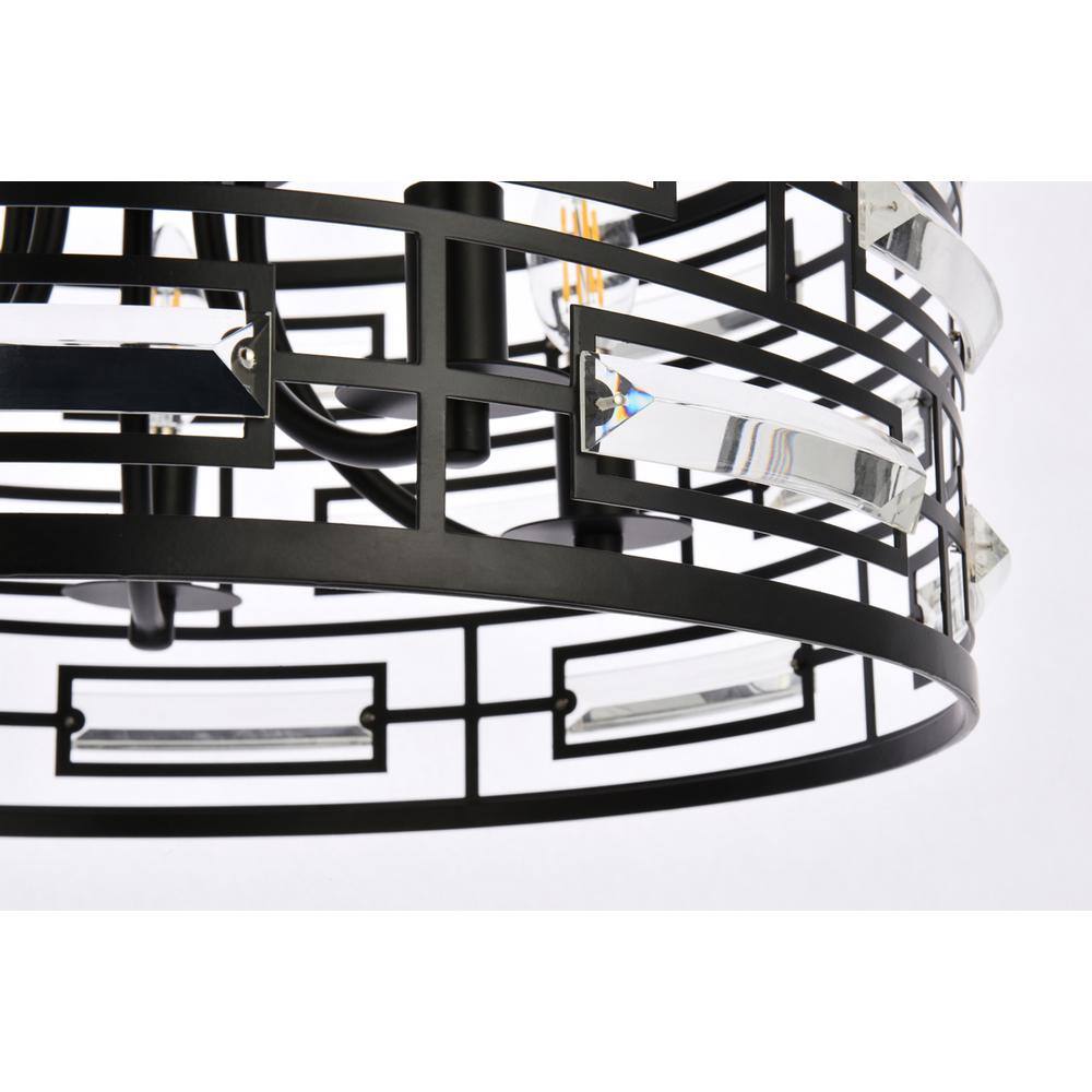Alt View 3. Elegant Lighting - Kennedy 18.5 inch pendant in black - Black.