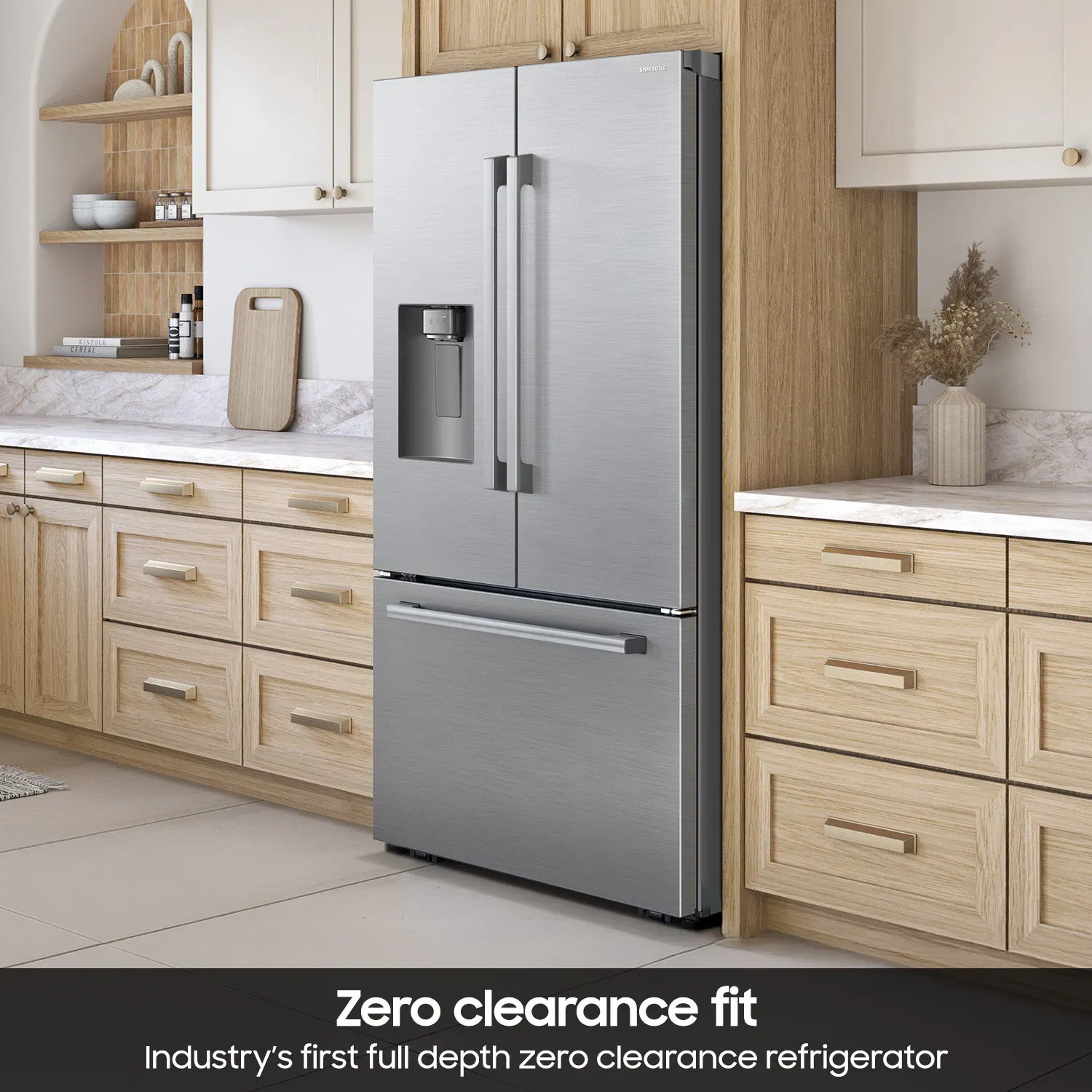 Zero clearance fit  
Industry's first full depth zero clearance refrigerator