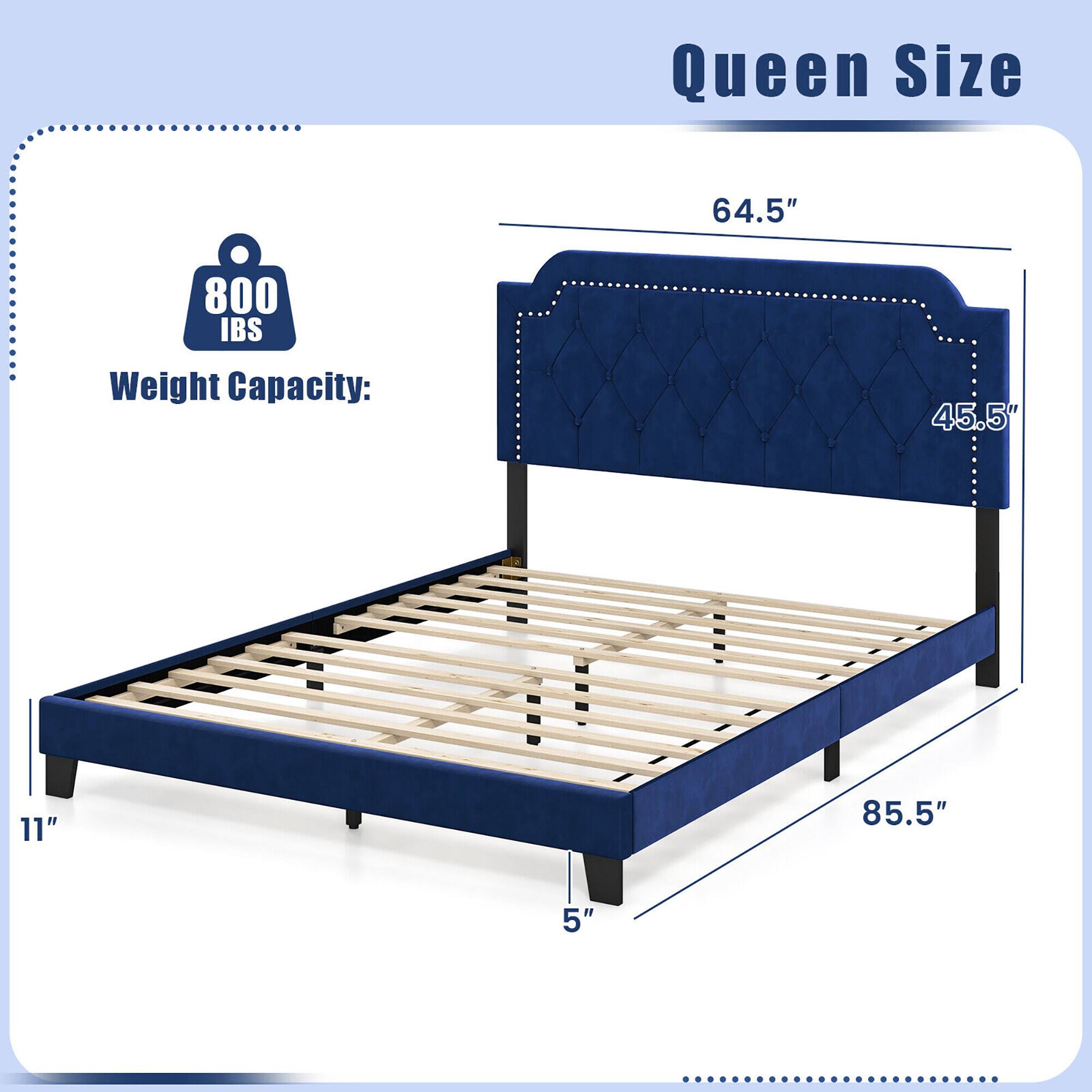 Queen Size  
64.5"  
Weight Capacity: 800 IBS  
45.5"  
85.5"  
11"  
5"