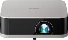 Front. Epson - EF-30 Full HD 1080p Personal Lifestyle Projector, Dolby Audio, Google TV, HDR, 3LCD, 350 Lumens Color & White Brightness - Silver.