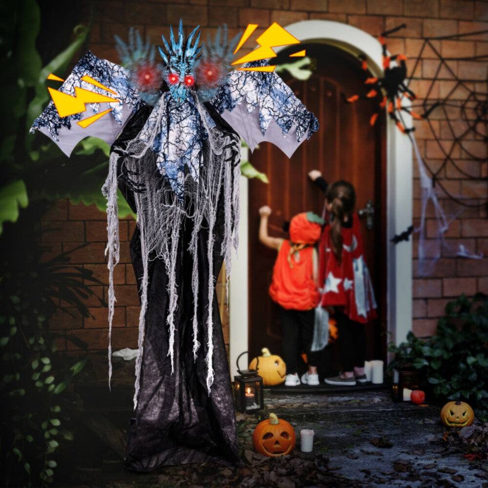 Alt View 7. Boyel Living - 6ft Halloween Spooky Animated Decoration with Light Up Eyes Posable Wings and Arms - Multicolor.
