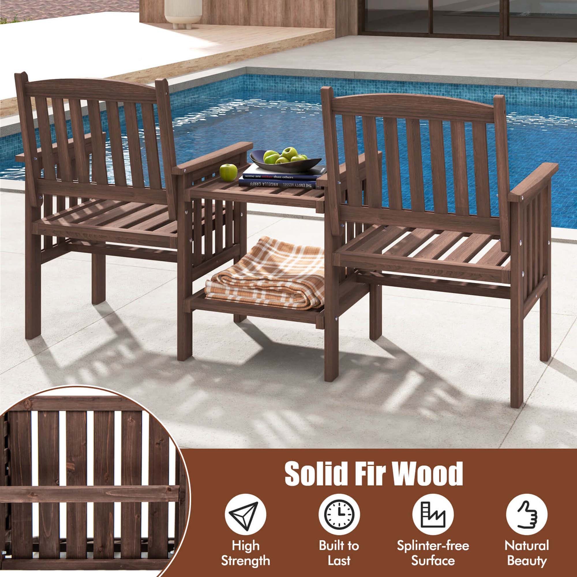 Solid Fir Wood  
High Strength  
Built to Last  
Splinter-free Surface  
Natural Beauty