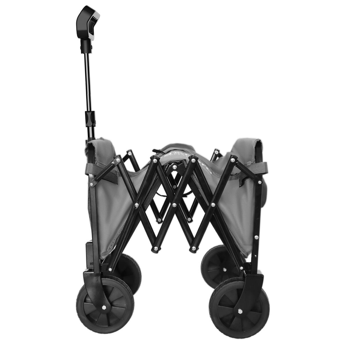 Alt View 8. Loheer - Loheer Expandable Dual-Layer Utility Wagon, 220 lb Capacity, All-Terrain Swivel Wheels, Gray.
