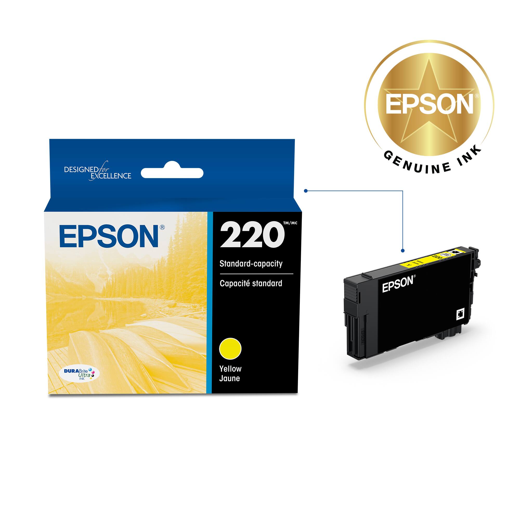 EPSON GENUINE INK 220 STANDARD CAPACITY CARTRIDGES. Designed for excellence.