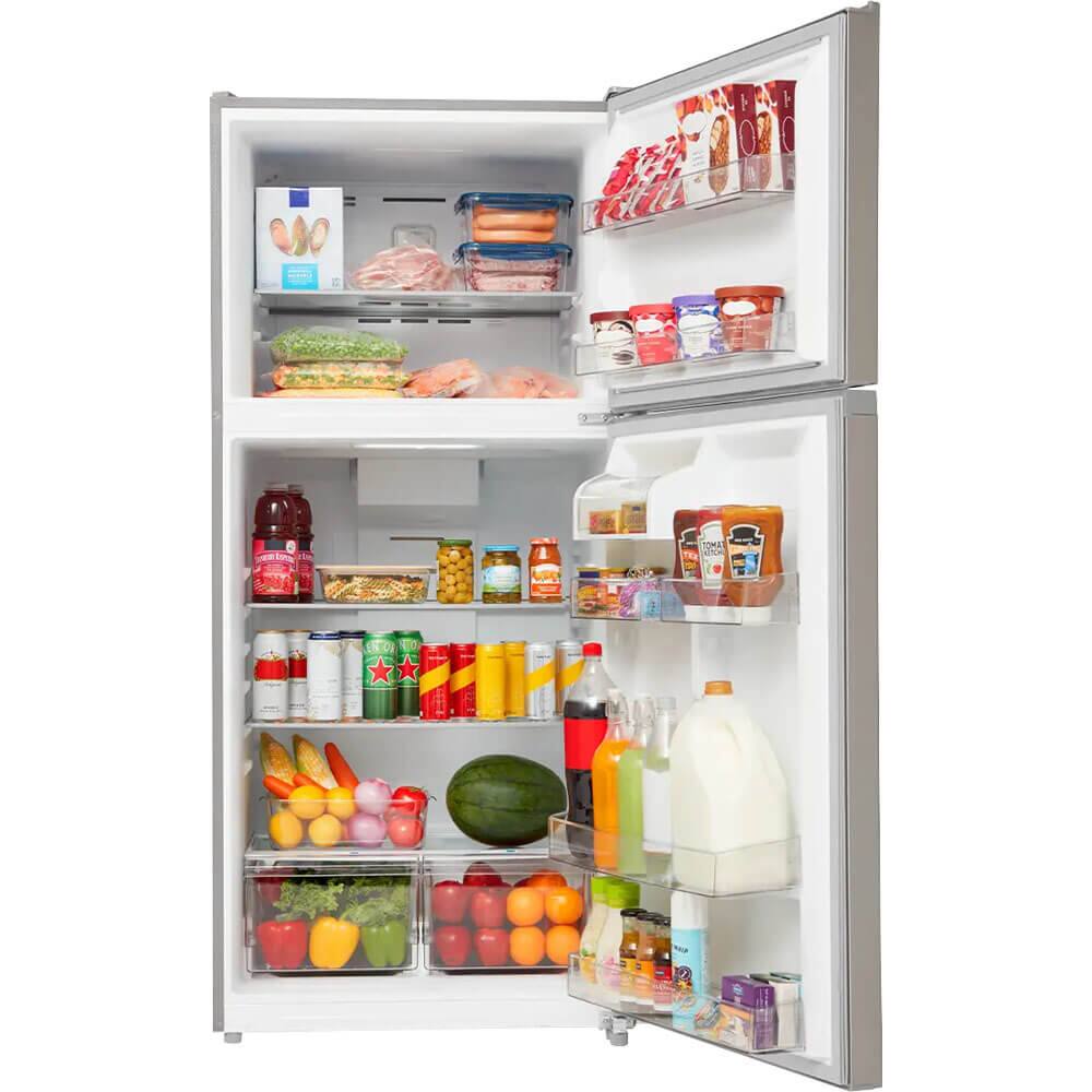 Alt View 2. Midea - Midea MRT18D3BST 18 Cu. Ft. Stainless Garage Ready Top Freezer Refrigerator - Stainless.