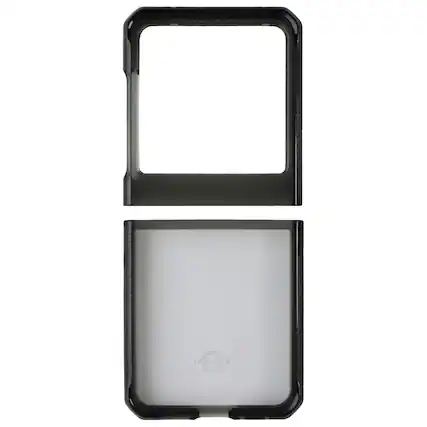 Front. Itskins - ITSKINS Hybrid_R // Clear Case for Motorola Razr (2024) - Black / Transparent - Black.