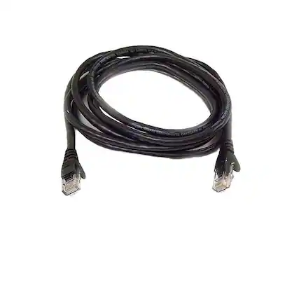 Front. Belkin - Belkin A3L980-10-BLK-S 10 Feet Cat6 Snagless Patch Cable - Black - RJ 45 Male - Unshielded Twisted Pair - Black.