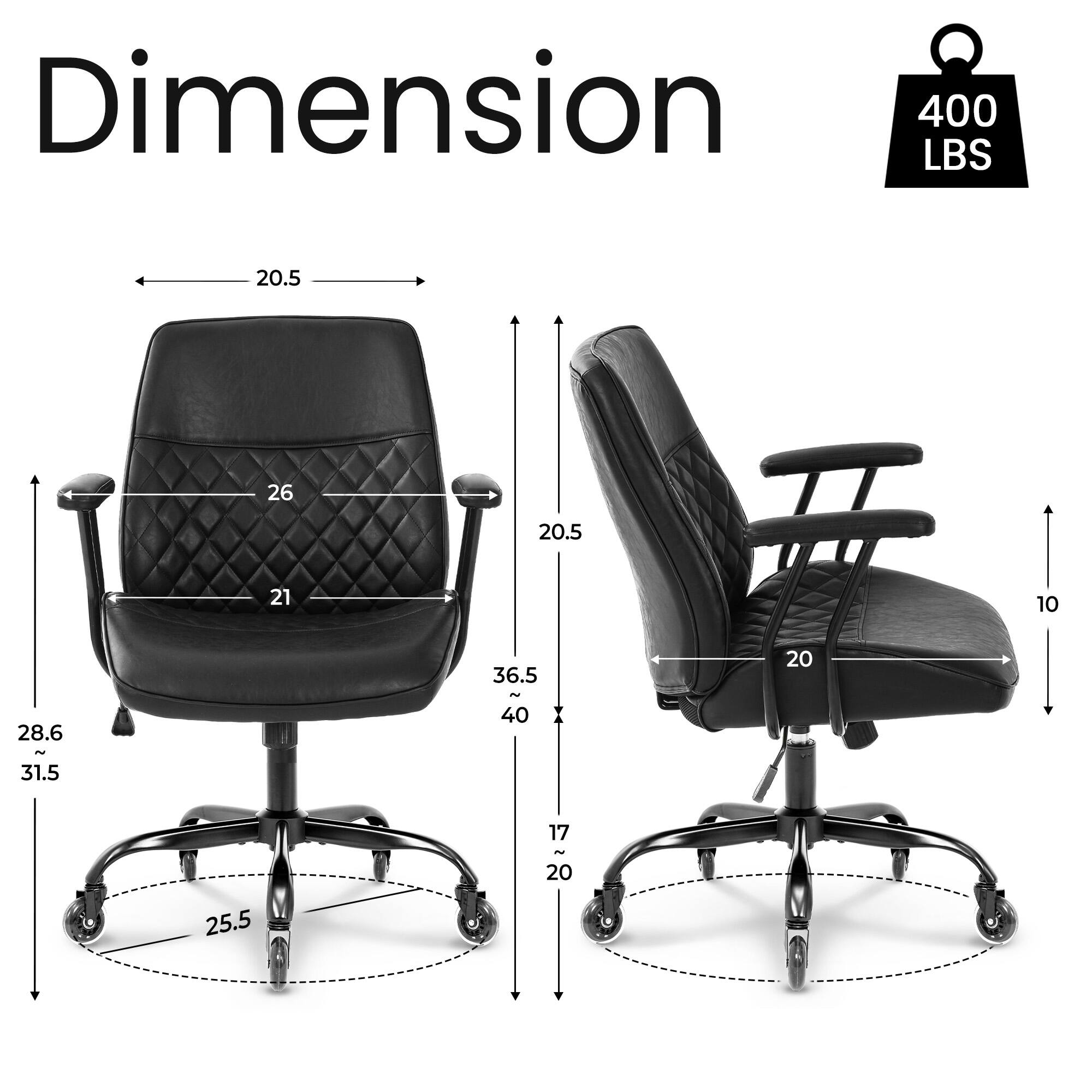 Dimension  
400 LBS  
20.5  
26  
20.5  
21  
10  
28.6 ~ 31.5  
36.5 ~ 40  
20  
25.5  
17 ~ 20