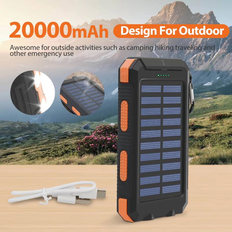 20000mAh  
Design For Outdoor  
Awesome for outside activities such as camping, hiking, traveling, and other emergency use