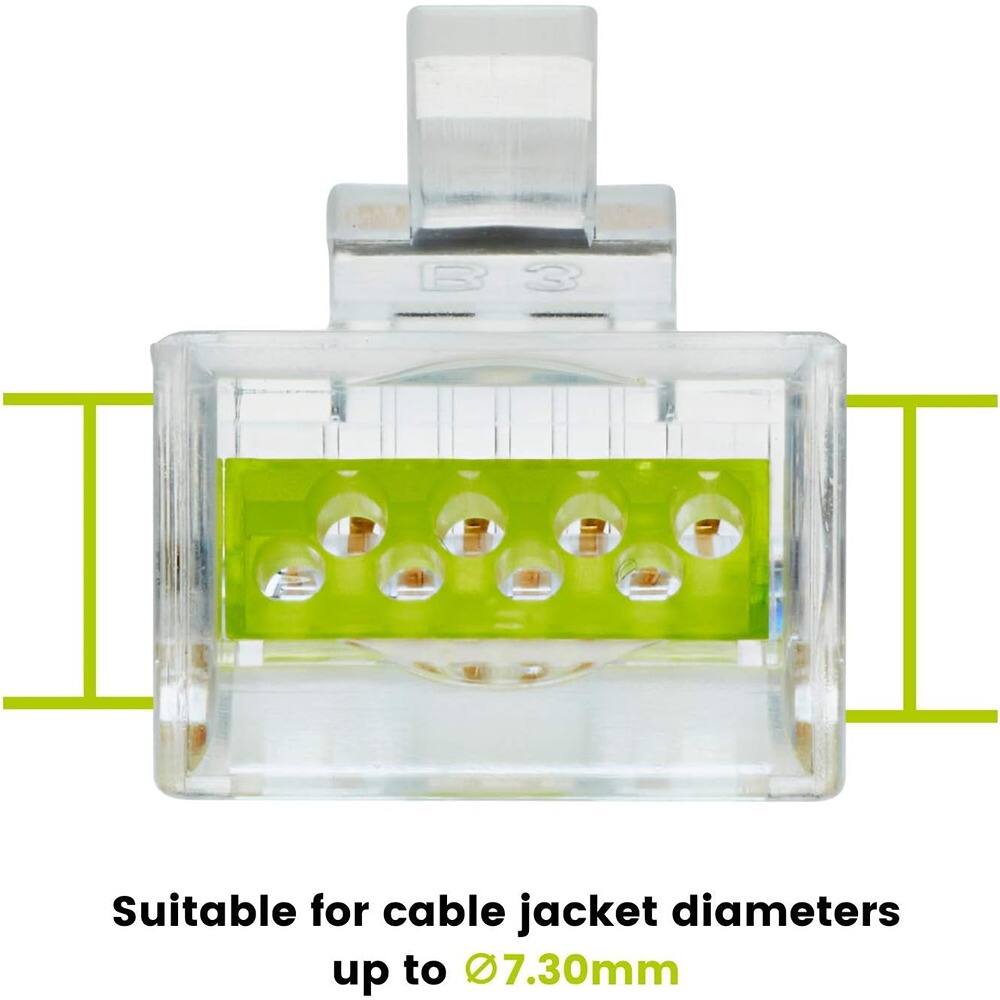 Suitable for cable jacket diameters up to 7.30mm
