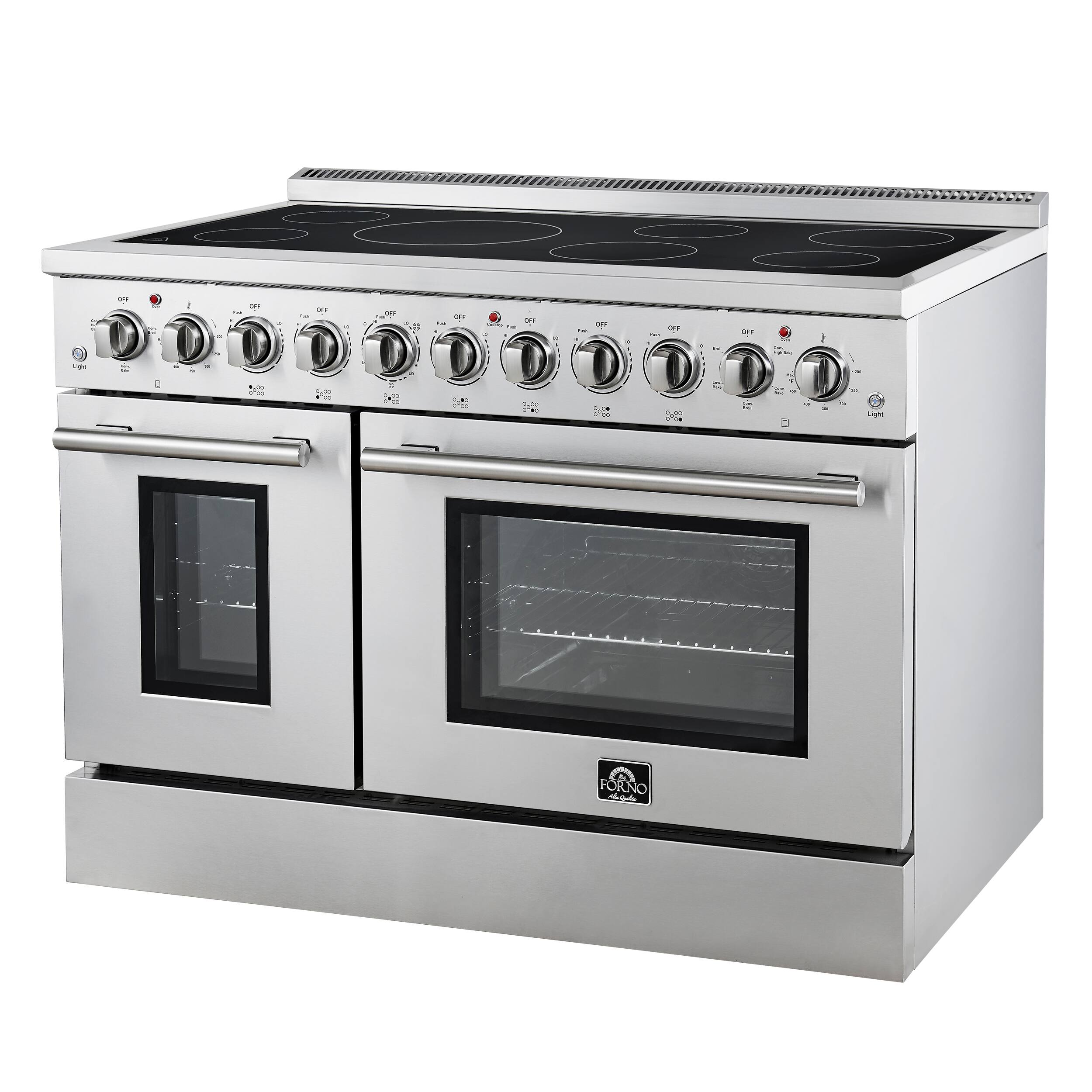 Angle. Forno Appliances - Paolo 6.7 Cu. Ft. Freestanding Electric True Convection Range - Stainless Steel.