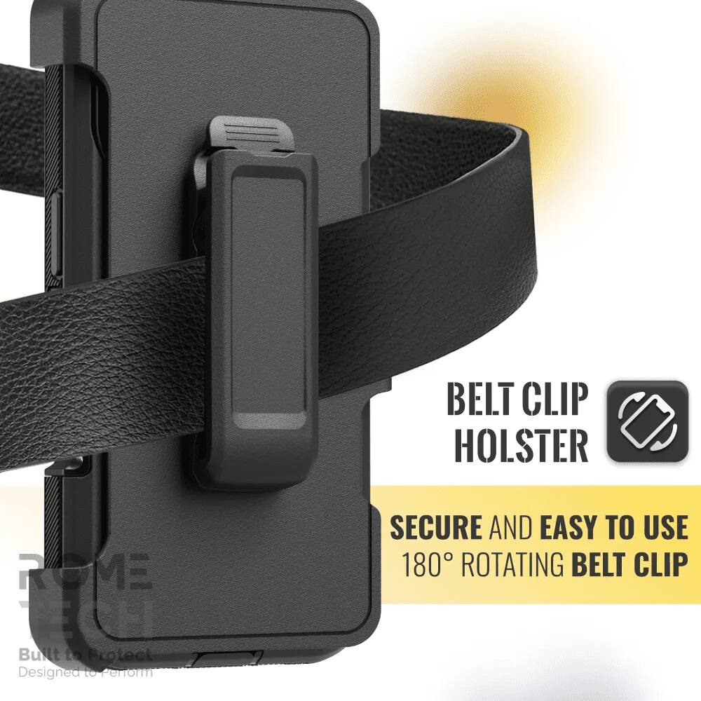 BELT CLIP HOLSTER  
ROME HCE  
Built to Protect  
Designed to Perform  

SECURE AND EASY TO USE  
180° ROTATING BELT CLIP
