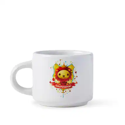 Front. Harry Potter - Harry Potter Hogwarts House Gryffindor Ceramic Mini Mug - 2.67”L x 2”H - Orange.