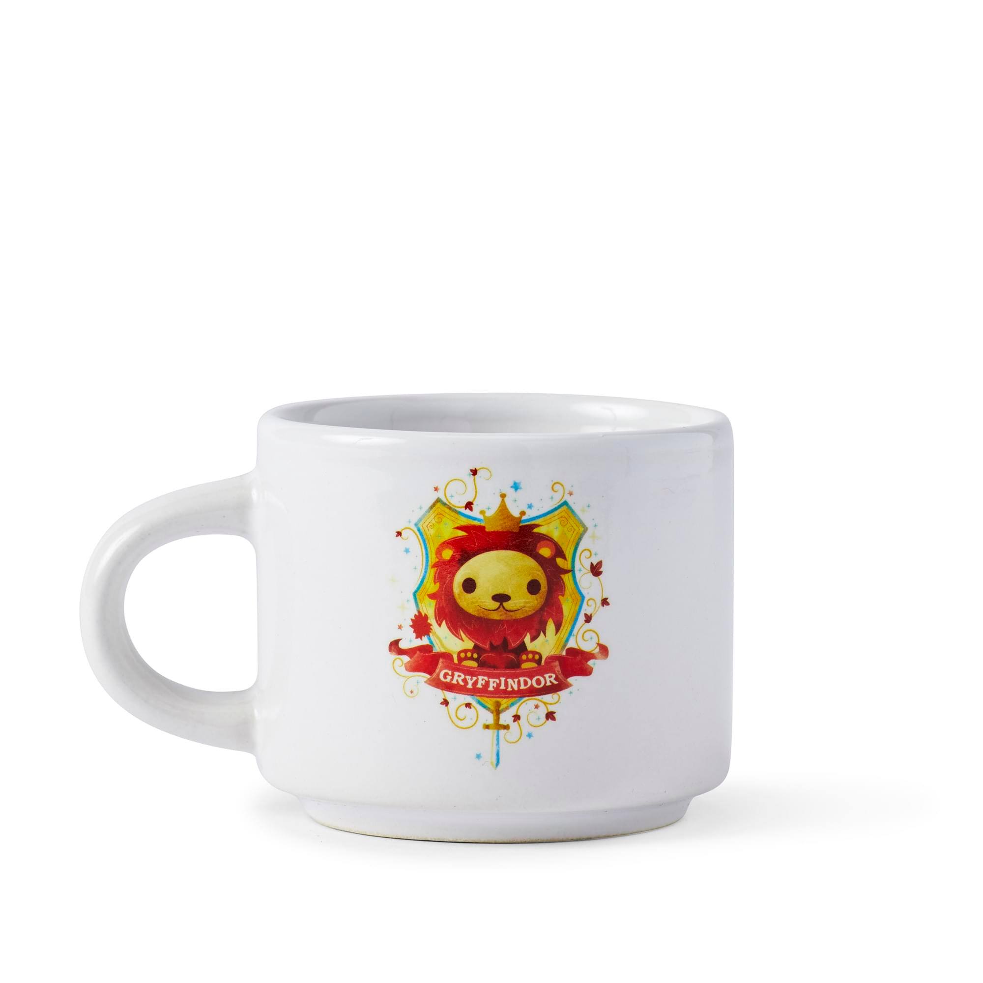 Front. Harry Potter - Harry Potter Hogwarts House Gryffindor Ceramic Mini Mug - 2.67”L x 2”H - Orange.