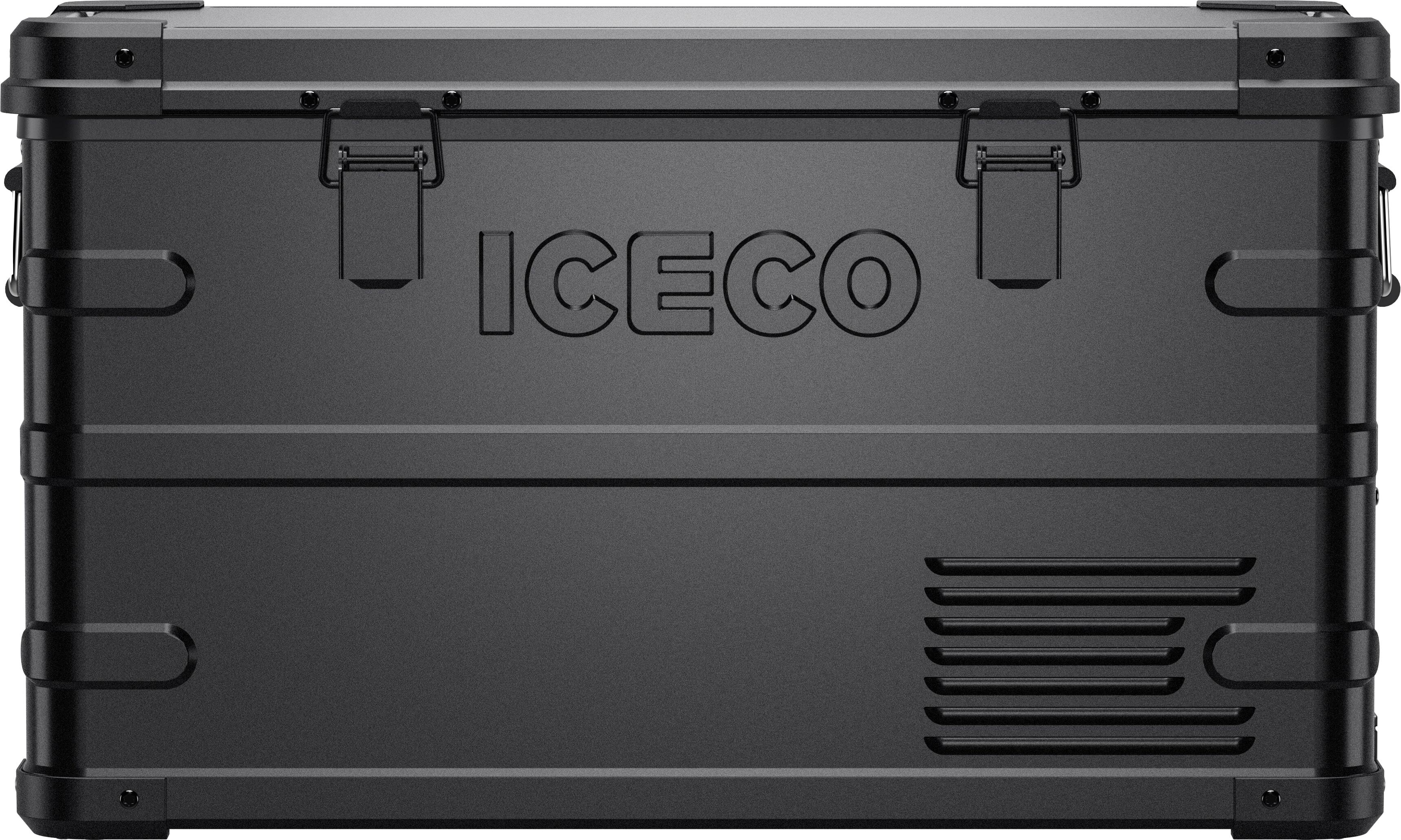 Left. ICECO - APL35 Aluminum Dual Zone 37QT Portable Cooler Black - Black.