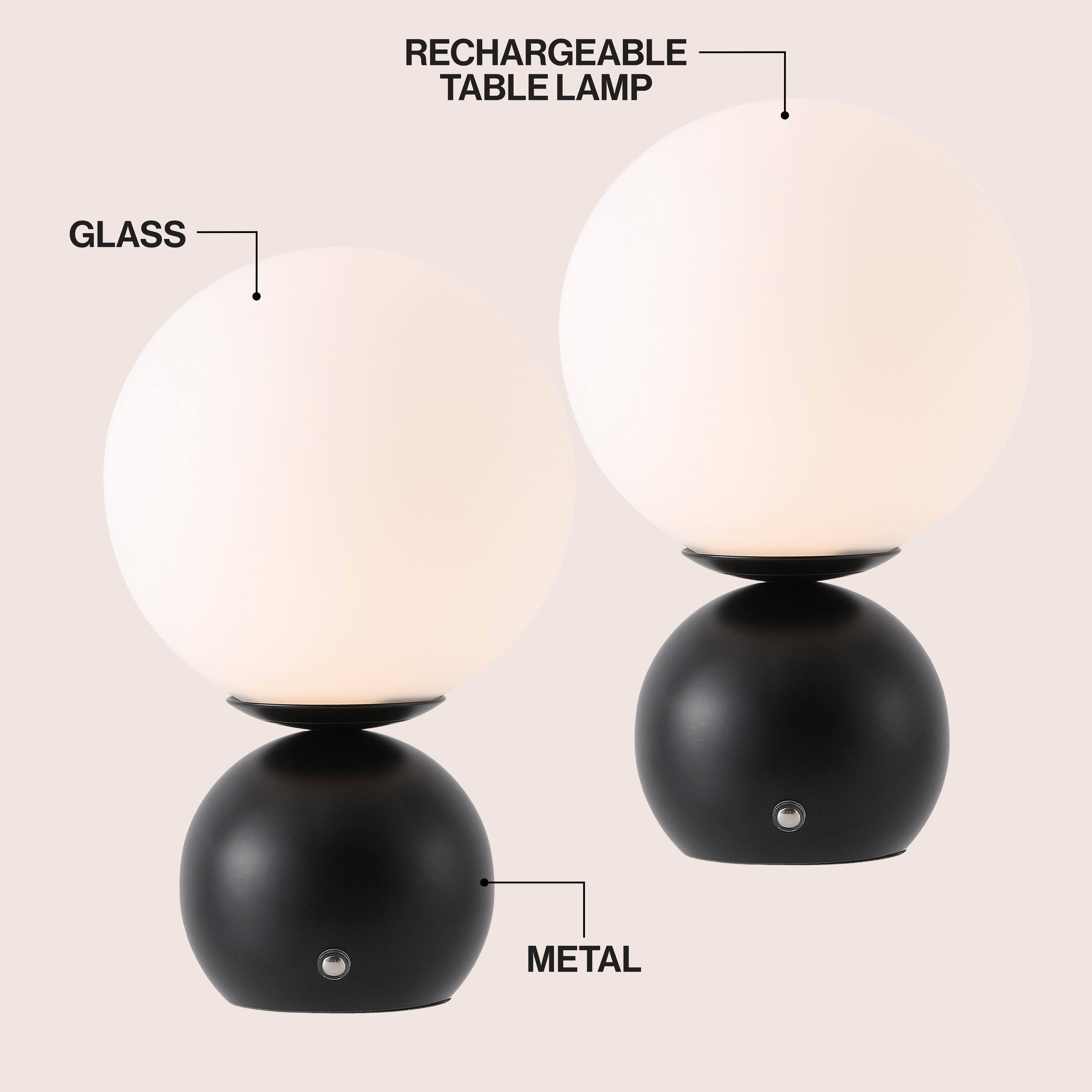 RECHARGEABLE TABLE LAMP

GLASS

METAL
