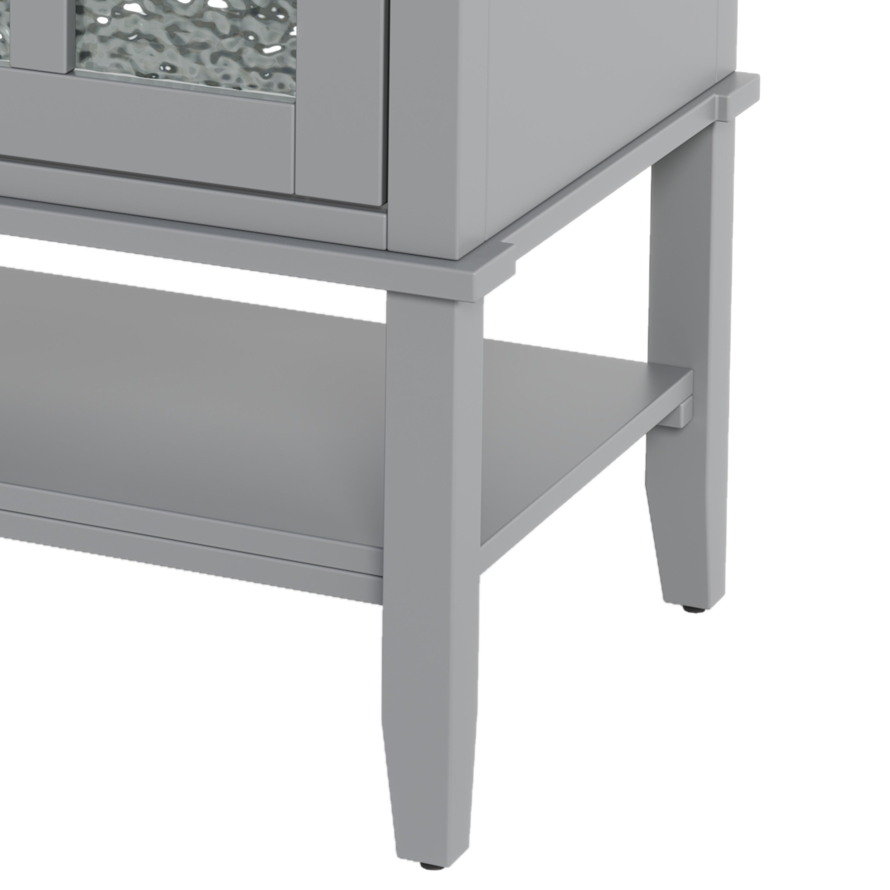 Left. Boyel Living - 36 Inch Bathroom Vanity with Ceramic Sink Adjustable Shelf Solid Wood Legs Soft Close Hinges Gray - Gray.