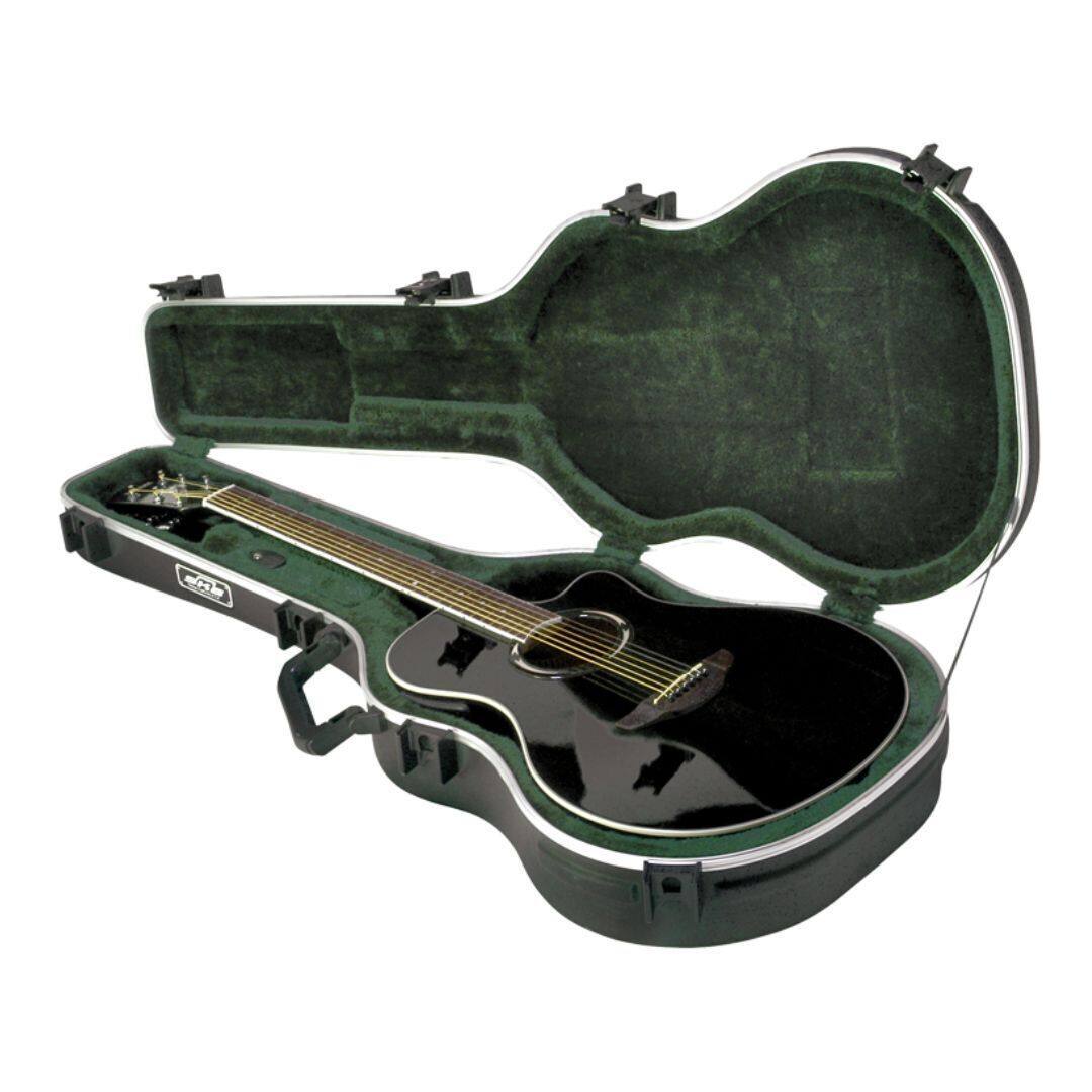 Left. SKB - SKB Cases Thin-Line Acoustic-Electric or Classic Deluxe Guitar Hardshell Case.