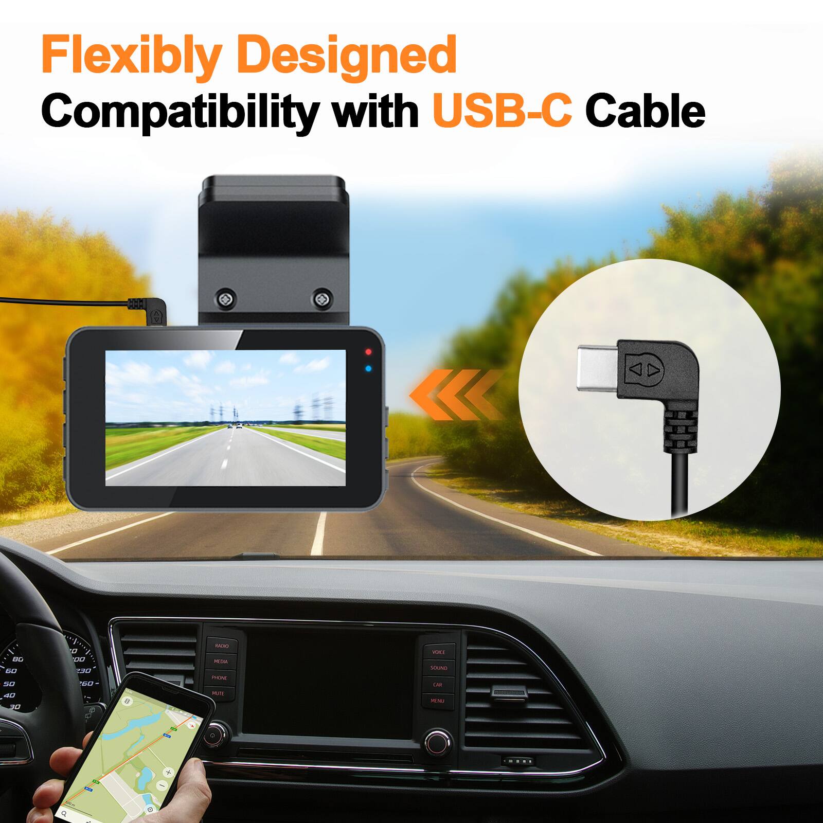 Flexibly Designed Compatibility with USB-C Cable