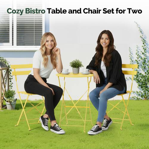 Cozy Bistro Table and Chair Set for Two