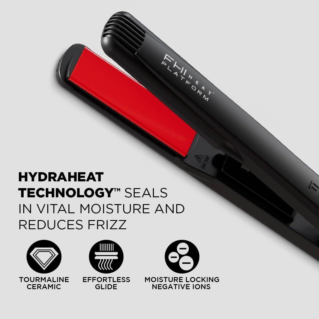 FHII PLATFORM HEAT HYDRAHEAT TECHNOLOGY SEALS IN VITAL MOISTURE AND REDUCES FRIZZ  
1PSI  
- TOURMALINE EFFORTLESS MOISTURE LOCKING CERAMIC GLIDE NEGATIVE IONS