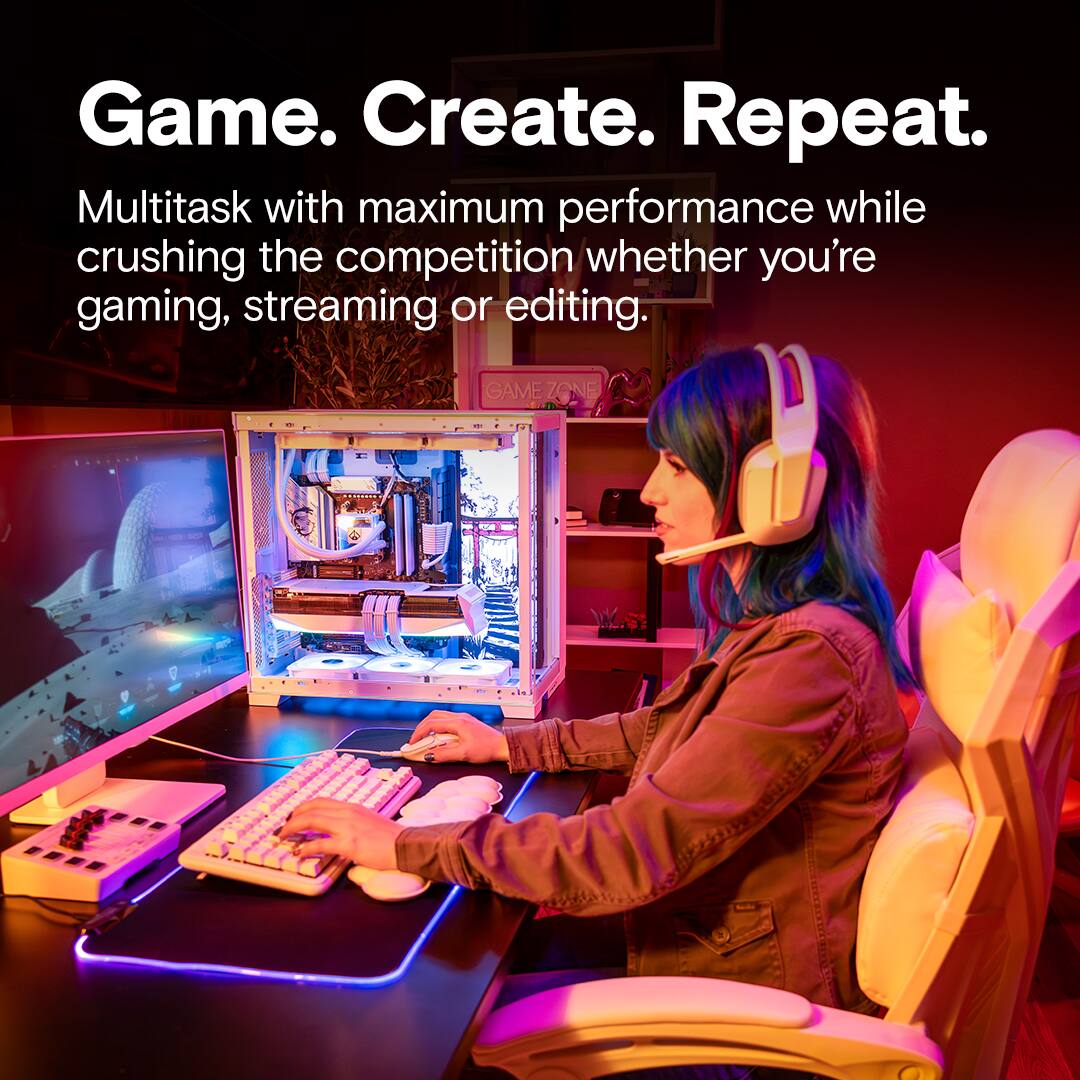 Game. Create. Repeat.

Multitask with maximum performance while crushing the competition whether you're gaming, streaming or editing.