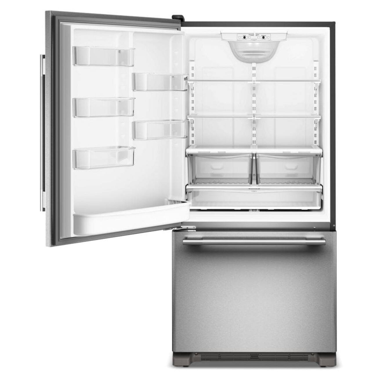 Alt View 10. KitchenAid - 22 Cu. Ft. 33-Inch Standard-Depth Bottom Mount Refrigerator with Left Door Swing - PrintShield Stainless.