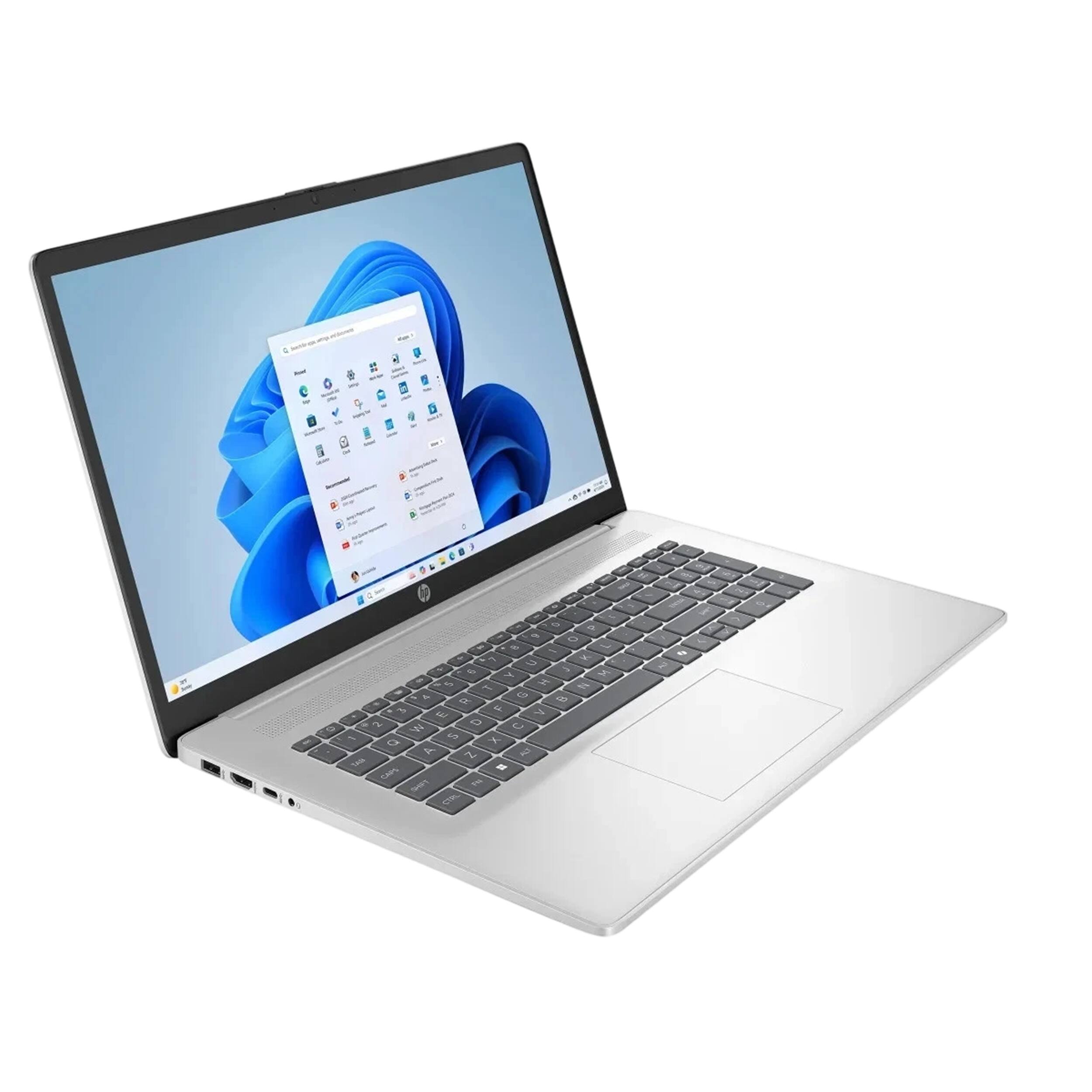 Alt View 4. HP - HP 17.3" HD+ Touchscreen Laptop,Intel 5 120U,32GB RAM,1TB SSD+160GB Dock Set,Intel Graphics,Backlit,Win 11,Silver - Silver.