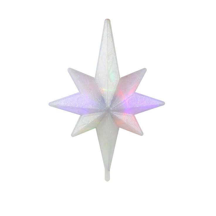 Alt View 2. Brite Star - 14.5" Winter Frost B/O Multi-Color LED Bethlehem Star Christmas Tree Topper - Multi.