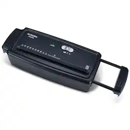 Aurora - AU660S 6-Sheet Stripcut Paper/Credit Card Shredder Without Wastebasket, Portable with Extendable Arm - Black