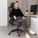 GOODSILO - Ergonomic High Back Mesh Office Chair with Adjustable Lumbar Support - Black