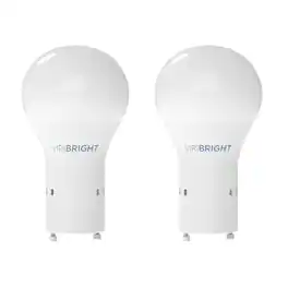 VIRIBRIGHT - A19 LED Bulb, GU24, 800 Lumens, Non-Dimmable, Warm White 2700K (2-Pack) - 2700