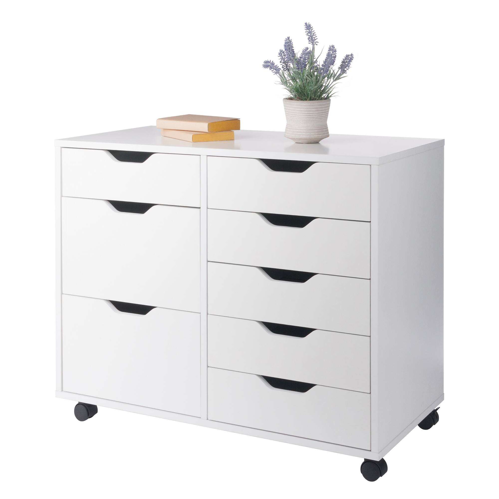 Alt View 7. Winsome Wood - Halifax 6-Drawer Multi-Storage Mobile Cabinet - White.