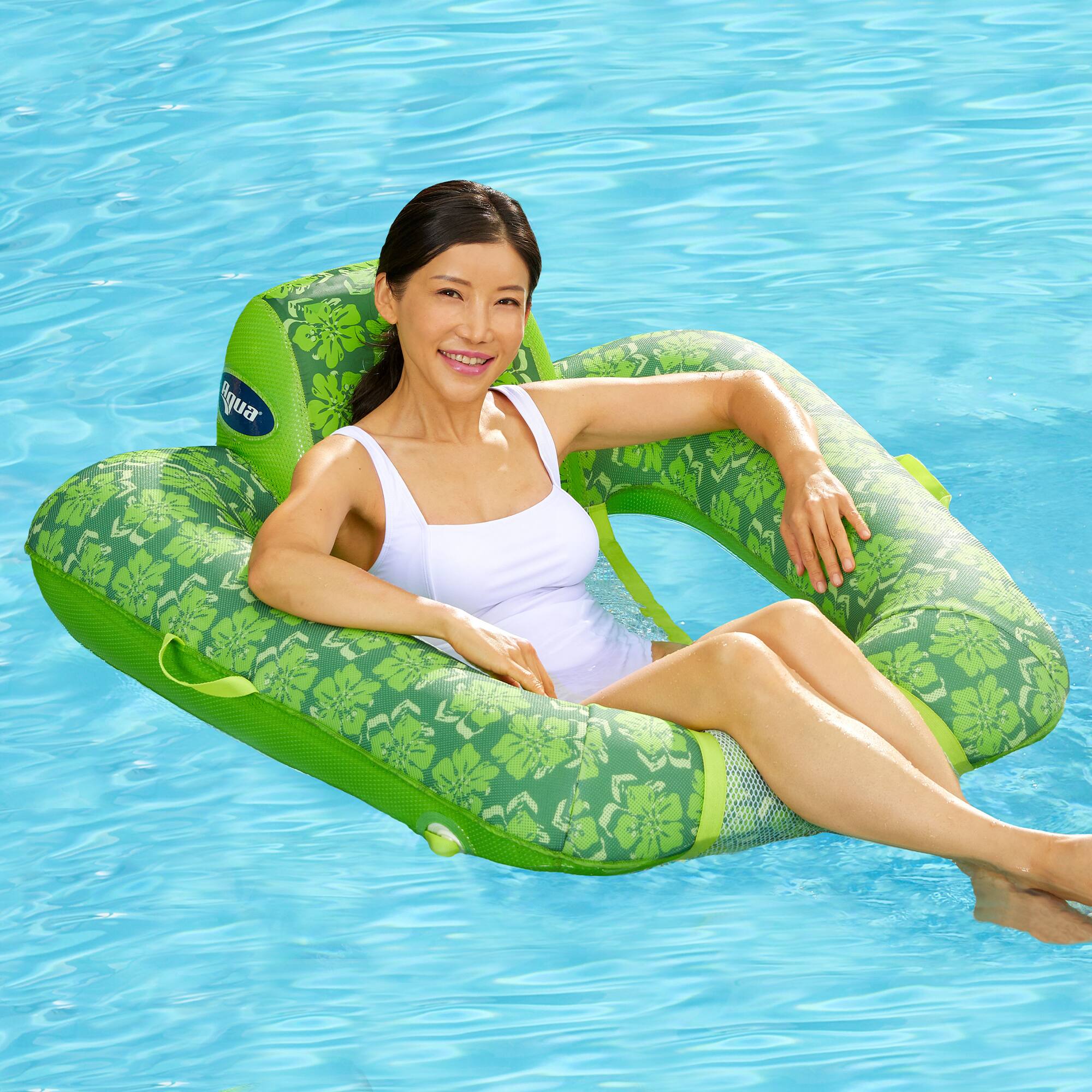 Alt View 1. Aqua Leisure - Aqua Leisure Zero Gravity Inflatable Swimming Pool Lounge Chair Float, Green, 2.