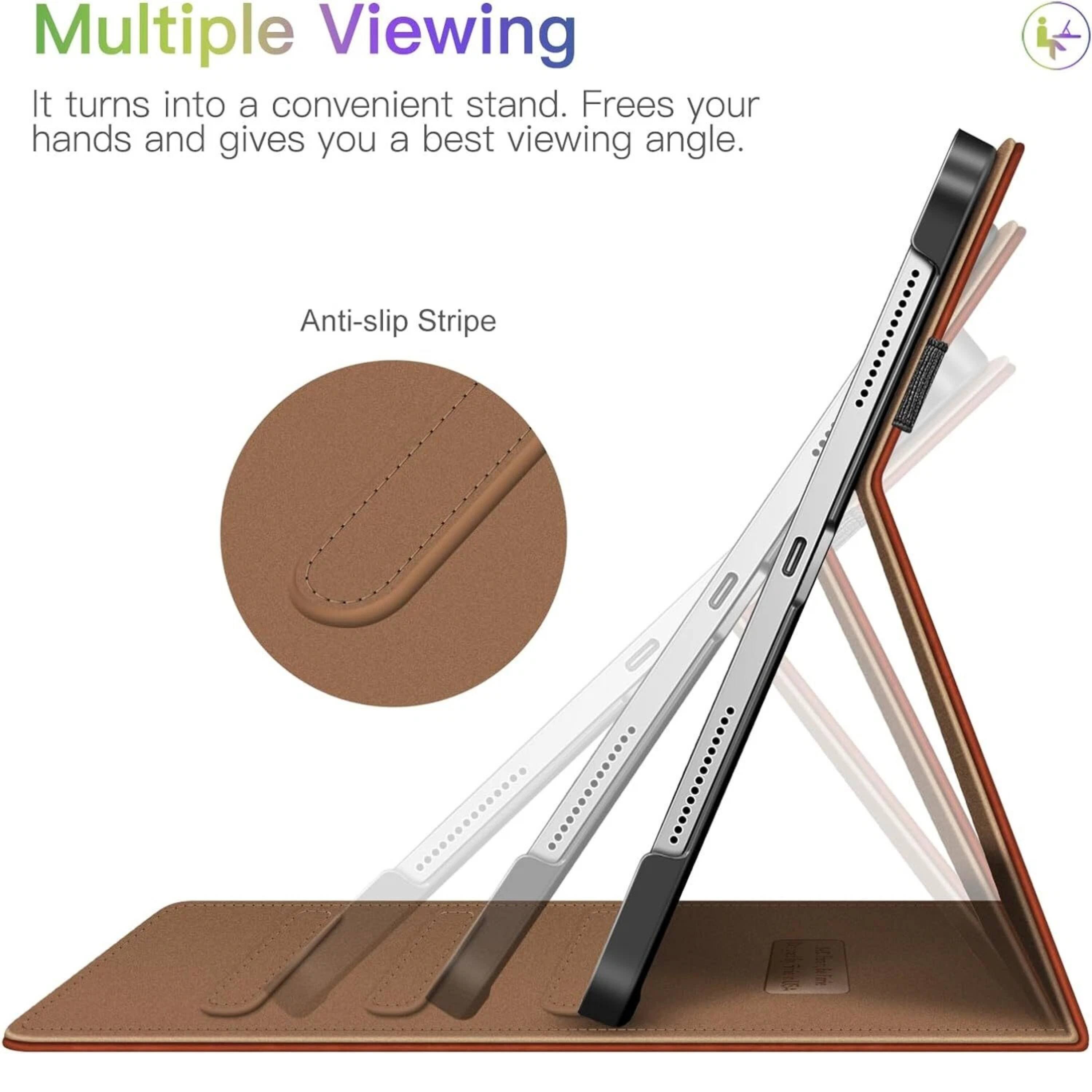 Multiple Viewing  
It turns into a convenient stand. Frees your hands and gives you a best viewing angle.  

Anti-slip Stripe